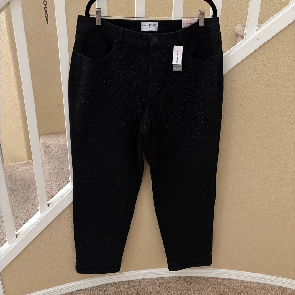 LANE Bryant NWT Black  Pants with rhinestones
